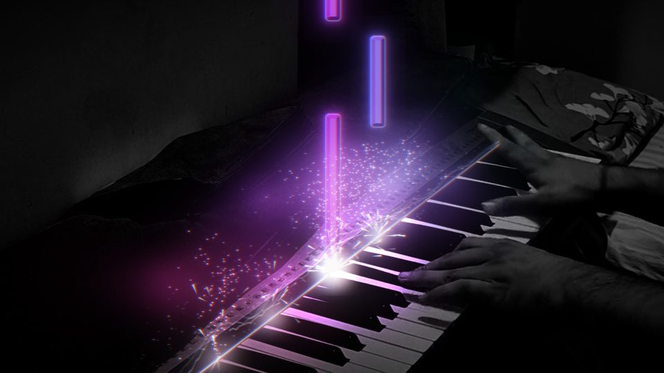 The same take in the Synthwave look